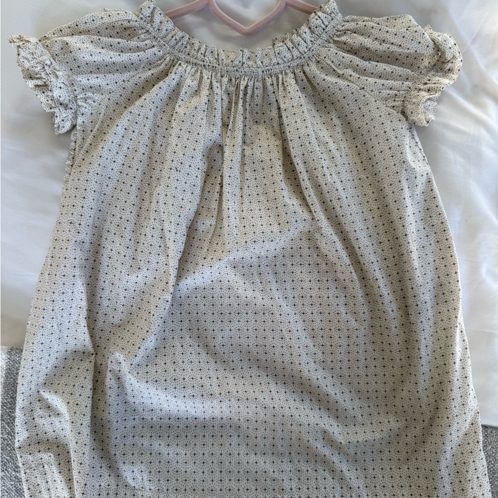 Bonpoint Polka Dot Dress with Floral Tag